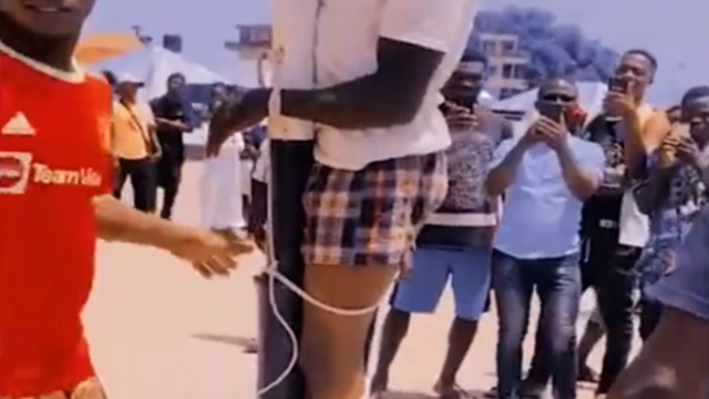 A screengrab of the flogging in Wa, Ghana