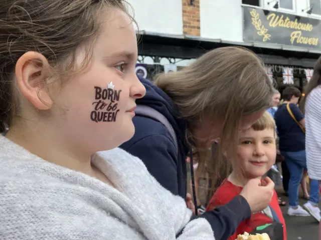 Jubilee holywell/Sadie-May from Prestatyn enjoying the Punch and Judy show in Holywell, Flintshire/