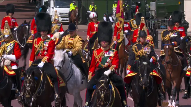 William, Charles and Anne on horseback