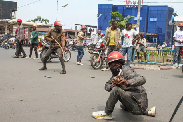 Protesters in Goma, DR Congo