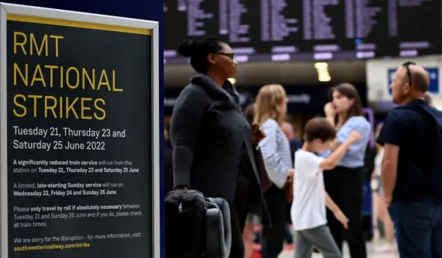 Strike poster at Waterloo