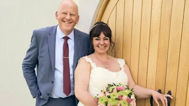 Gary and Nicky Chapple on their wedding day