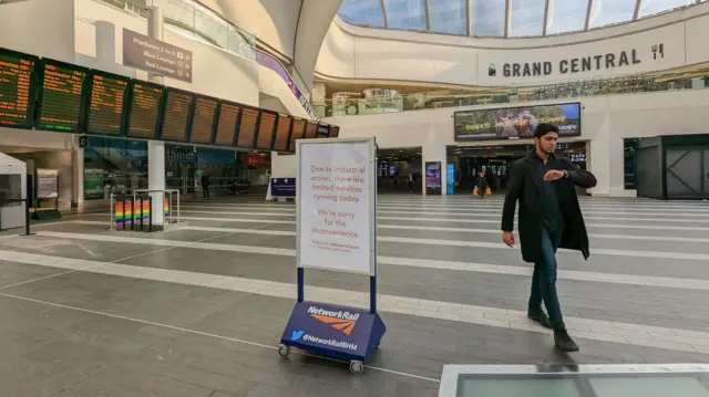 Near-deserted Birmingham New Street