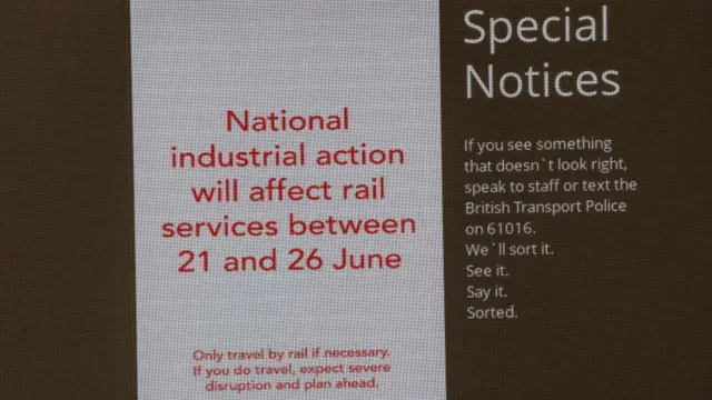 A notice warning of disruption in London's Victoria station