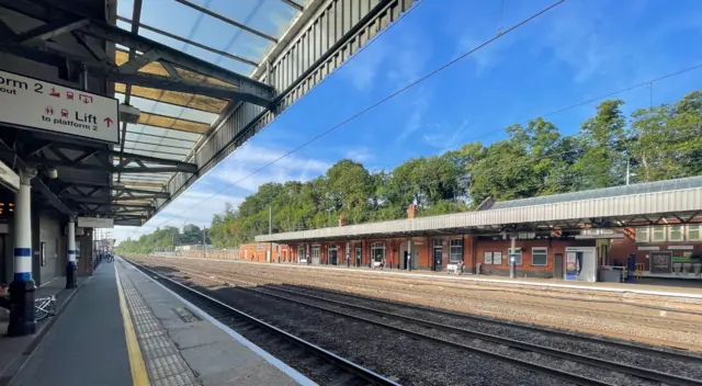 An empty Hitchin Railway Station