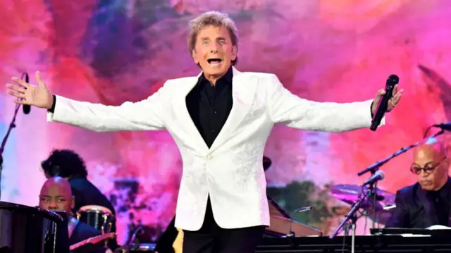 Barry Manilow performs onstage