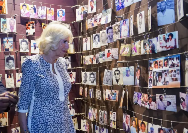 Duchess of Cornwall at a memorial of photos