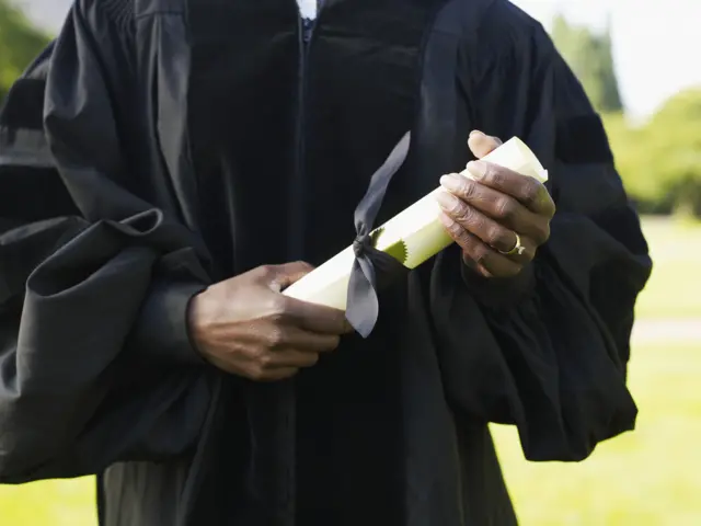 Stock image of woman graduating