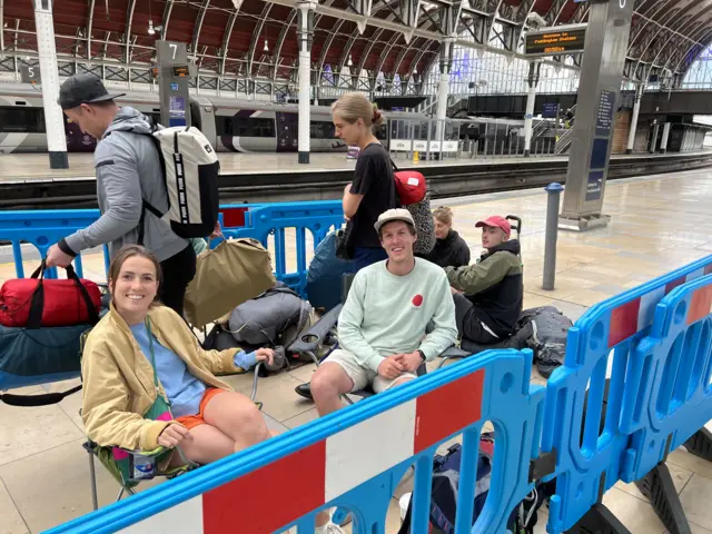 Jennie Stevens and Mark Howard, at Paddington station