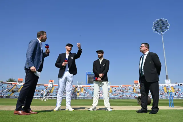 Kane Williamson winning a toss