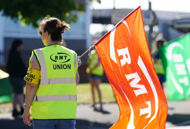 Members of RMT on picket line