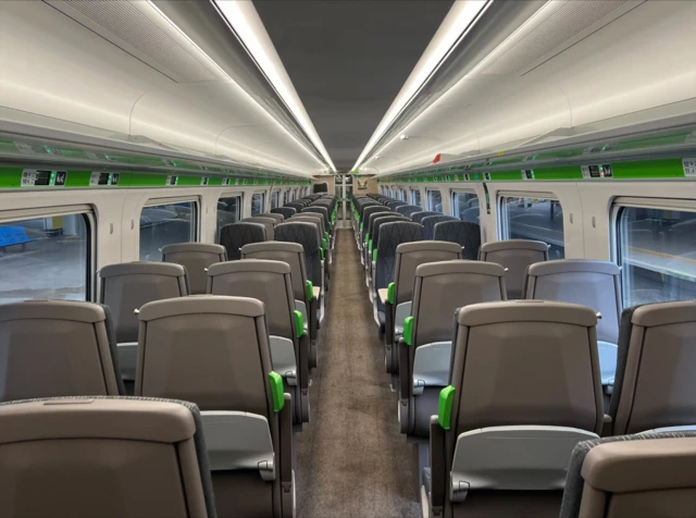 The empty train carriage