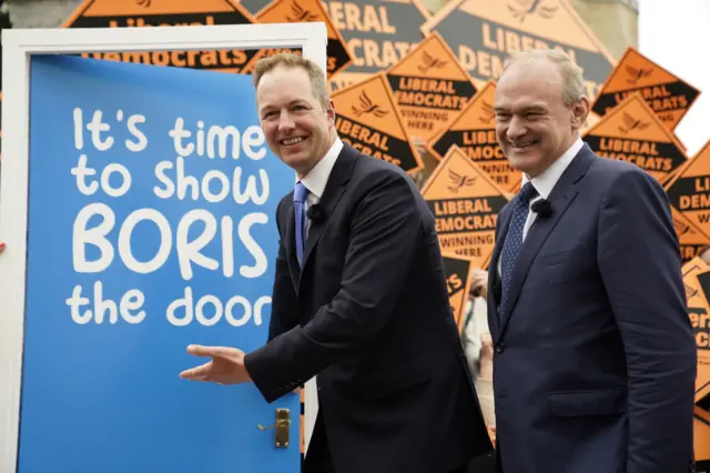 Liberal Democrat Leader Sir Ed Davey and Richard Foord MP