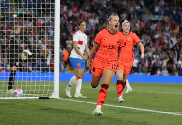 Beth Mead celebrates