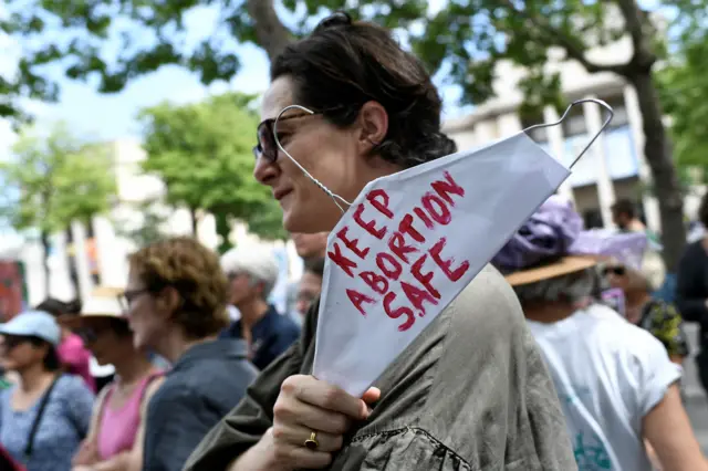 pro-choice advocate protests