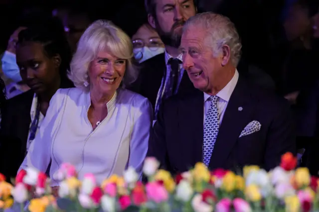 Camilla, Duchess of Cornwall and Prince Charles, Prince of Wales attend Kigali Fashion Week at Kigali Arena on June 23, 2022