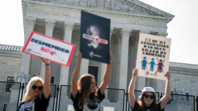 Pro-life protesters demonstrated outside the Supreme Court