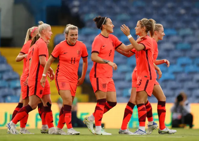 England celebrate goal