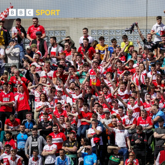 Derry fans enjoying the atmosphere in Croke Park