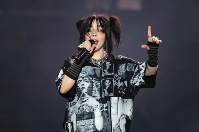 Billie Eilish on stage at Glastonbury