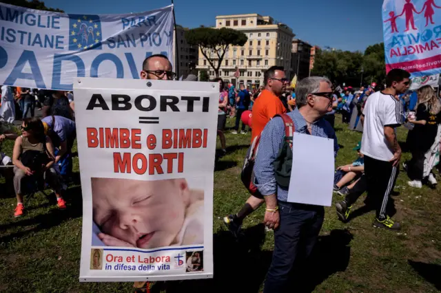 An anti-abortion protest in Rome in May