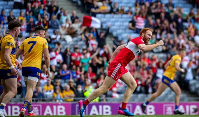 Conor Glass celebrates his goal