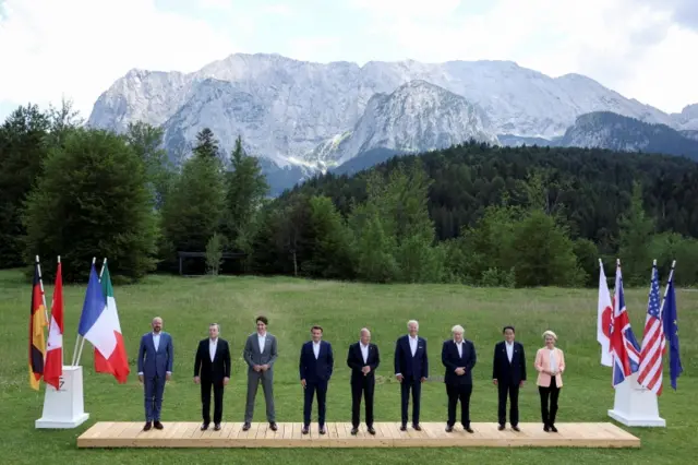 The G7 leaders and guests at the summit in Bavaria