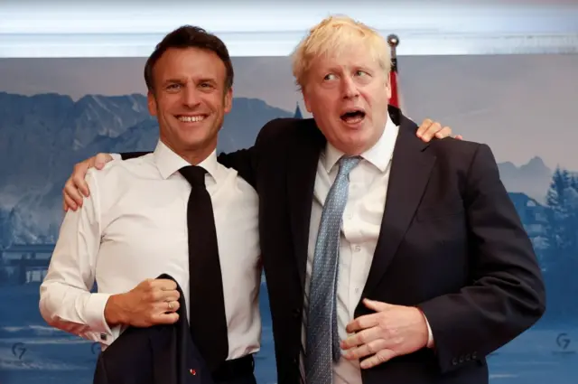 Emmanuel Macron and Boris Johnson at the G7 summit