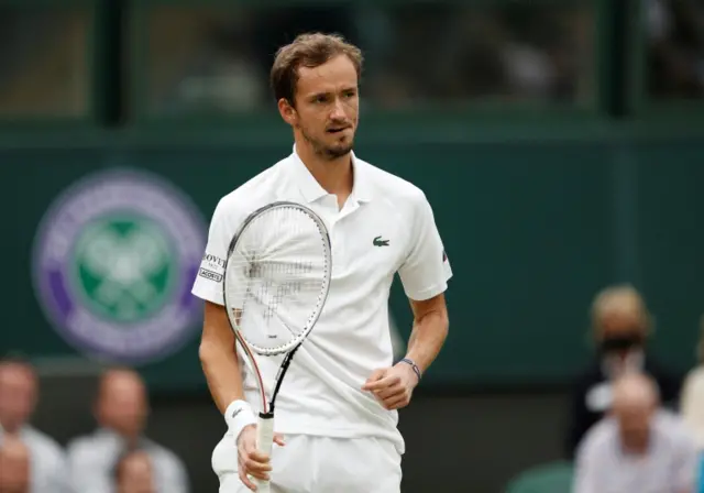 Daniil Medvedev playing at Wimbledon in 2021