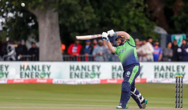 Paul Stirling hits a four on Sunday before falling to Pandya