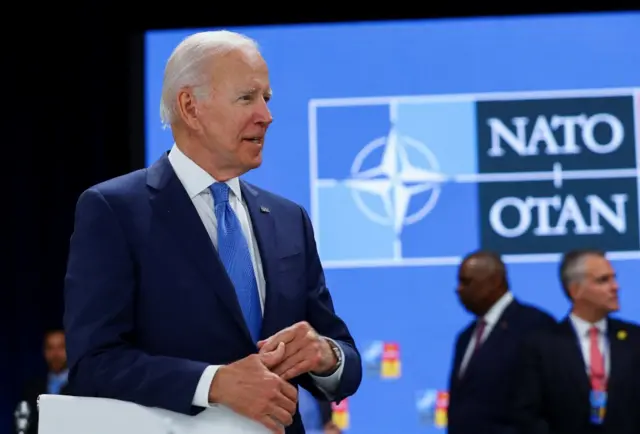 President Biden at a Nato summit in Madrid