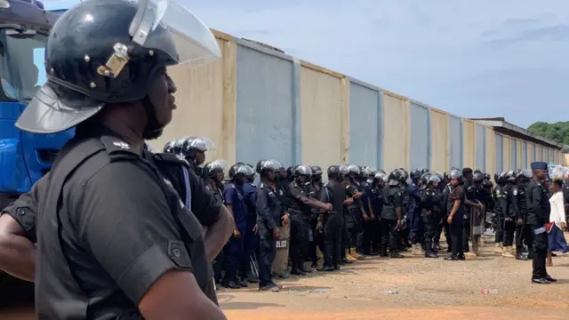 Ghana police in riot gear