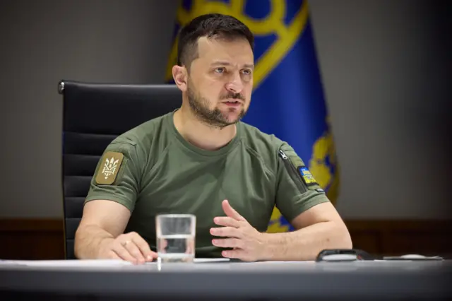 Ukrainian President Volodymyr Zelensky speaks to Nato leaders via video link