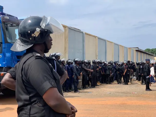 Police in riot gear