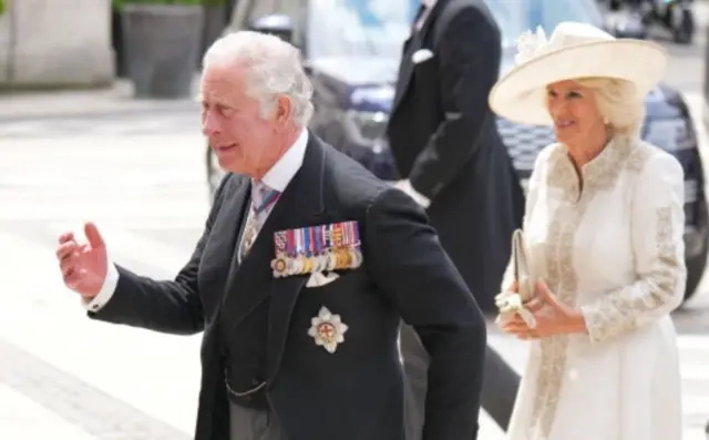 Charles and Camilla arrive at Guildhall