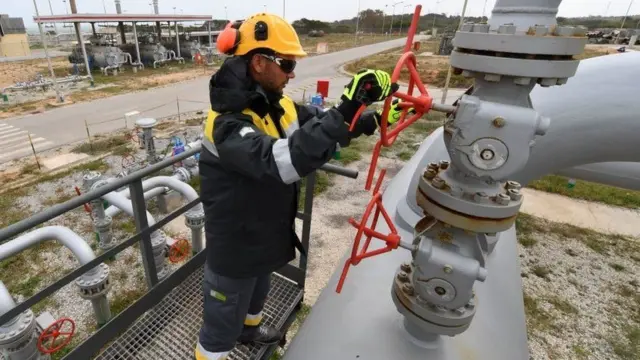 Man working on a pipeline