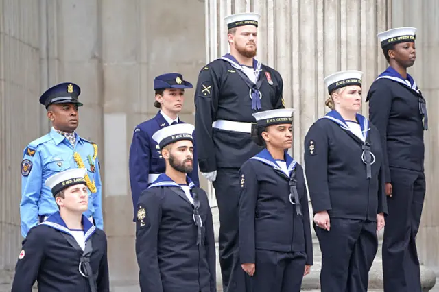 Military guard on stairs of St Paul's