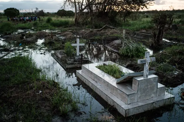 Flooded graves in Beira Mozambique