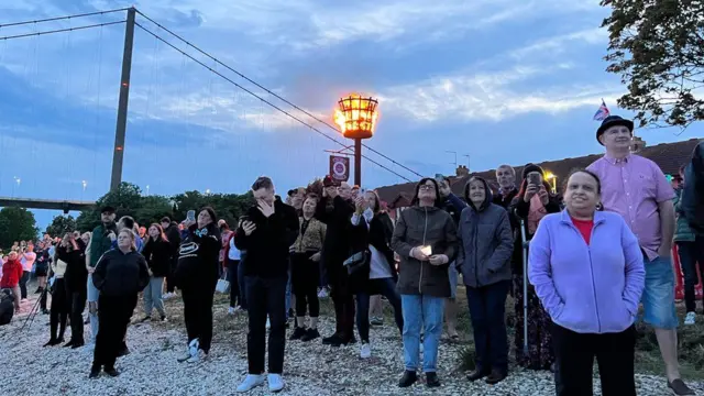 Dozens of people gathered in Hessle for the lighting of the beacon