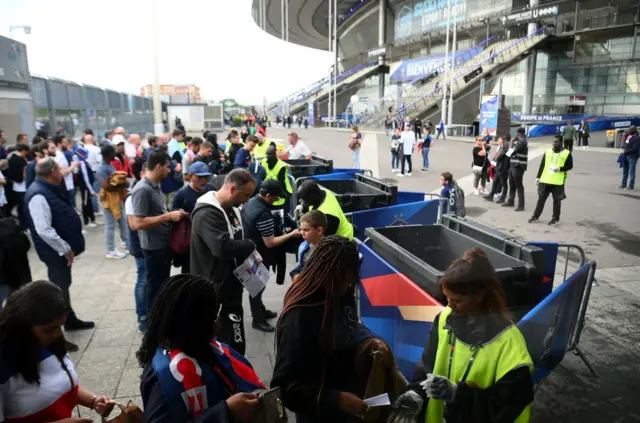 Fans outside the Stade de France