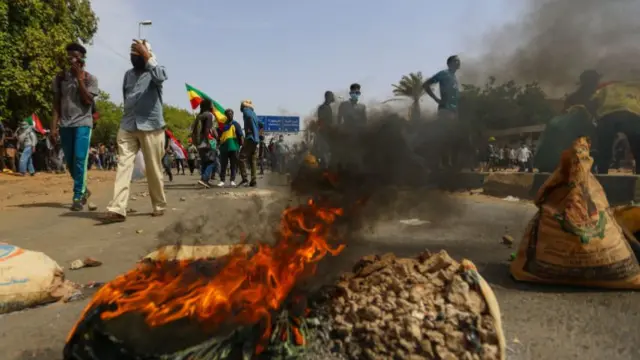 Protesters in Khartoum, Sudan - 30 June 2022