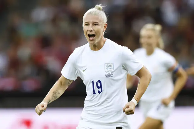 Beth England celebrates