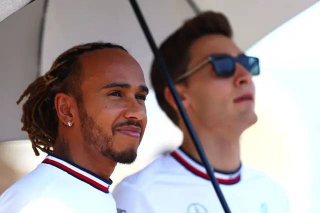 Lewis Hamilton and George Russell