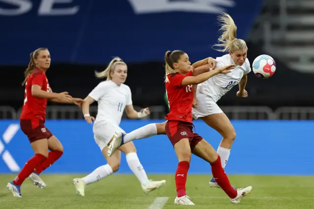 Alessia Russo heads in England goal