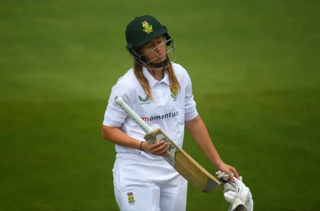 Andrie Steyn looking disappointed leaving the field having been dismissed