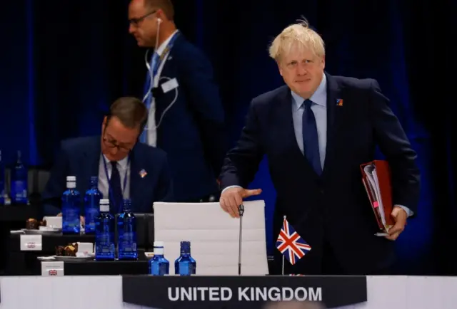 Boris Johnson at the Nato summit in Madrid