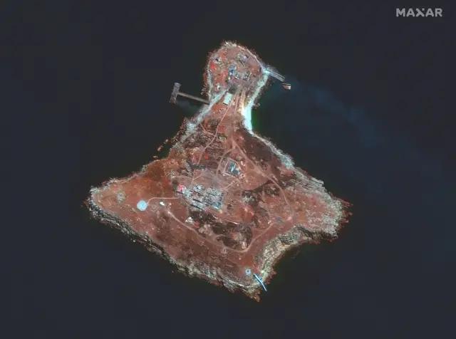 Infrared image of Snake Island on 30 June 2022