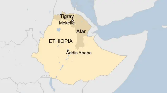 A map of Ethiopia