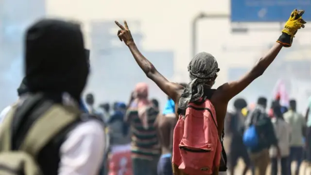 A protester in Khartoum, Sudan - 30 June 2022