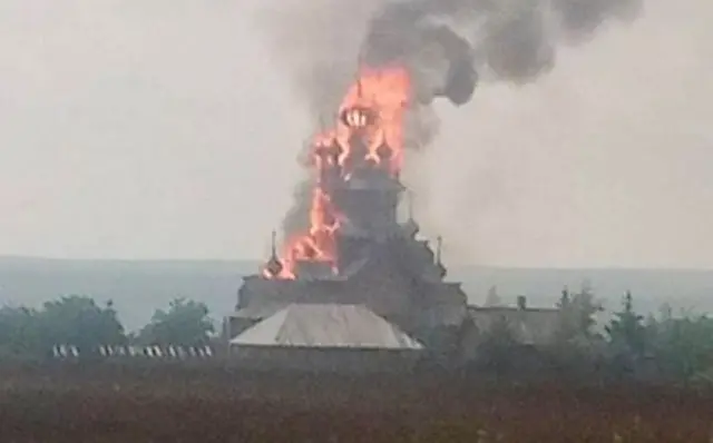 Sviatohirsk Lavra Monastery ablaze on Saturday